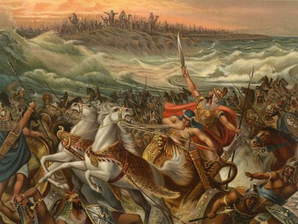 Biblical scene, Bible, liberation of the Israelites from the Red Sea, biblical story from the book