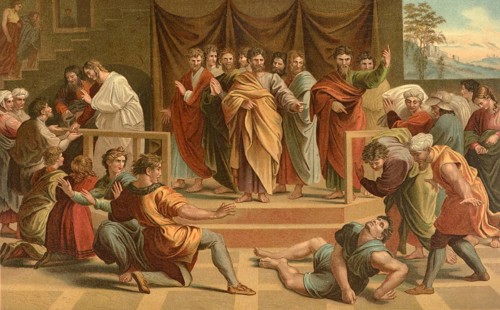 Biblical scene, Bible, The death of Ananias, Ananias is a New Testament person. The Acts of the