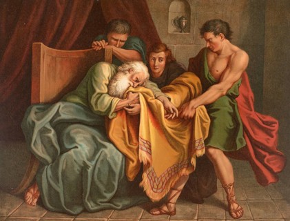 Biblical scene, Bible, The blood-stained cloak of Joseph is a central element in the biblical story