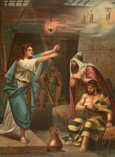 Biblical scene, Bible, Joseph interprets the dreams of the pharaoh's chief cupbearer and chief
