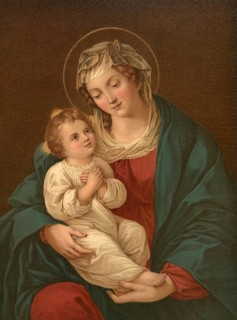Biblical scene, Bible, Mary with Child Jesus, widely known as Madonna and Child, is one of the most