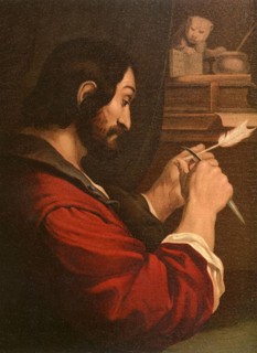 Biblical scene, Bible, The evangelist Mark, the presumed author of the Gospel of the same name,