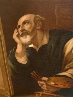 Biblical scene, Bible, The evangelist Luke, one of the four key figures in the New Testament, who