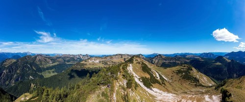 Drone shot, view of the summit of Egelseehörndl, Postalm, Osterhorn Group, Salzkammergut, Province