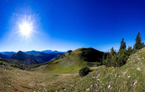 View from Rossfeld to Großer Radl, Postalm, Osterhorn Group, Salzkammergut, Province of Salzburg,