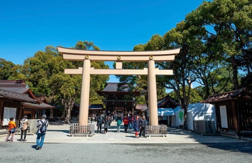 Meiji Jingu Sanno Torii at the entrance to Meiji Jingu, Meiji Shrine, Shinto Shrine, Yoyogi Park,