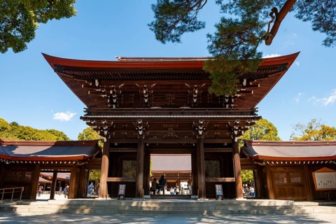 Meiji Jingu Entrance Gate, Meiji Shrine, Shinto Shrine, Yoyogi Park, Shibuya, Tokyo