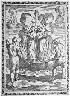 Torture, ordeal, inquisition, convict sent out to sea on a ship full of fuel that was set on fire,