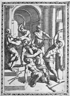 Torture, Torture, Inquisition, a. Torture with a thorn, Condemned Inquisitionte, b. Stabbed with a