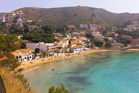 Bay, Moraira, former fishing village, pearl of the Costa Blanca, Mediterranean Sea, Playa del