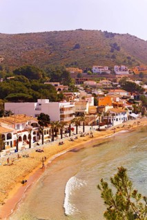 Bay, Moraira, former fishing village, pearl of the Costa Blanca, Mediterranean Sea, Playa del