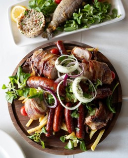 Meat platter, traditional main course, Sokobanja, Serbia