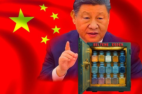 Symbolic image, rare earths, dependent on China with 90% raw material ownership, industry