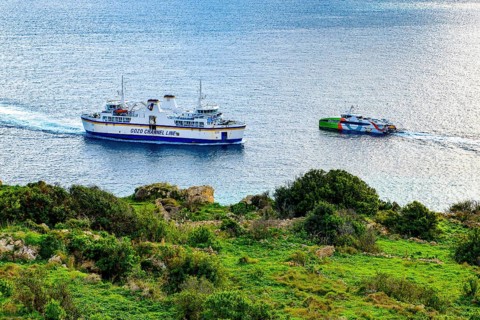 Left car ferry right fast passenger ferry high-speed ferry for passenger traffic Highspeed ferry