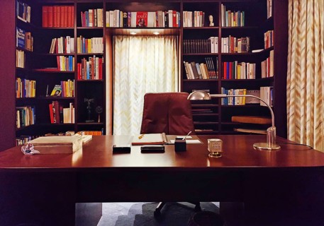 Willy Brandt's desk and study in the exhibition at the Willy-Brandt-Forum, Unkel,
