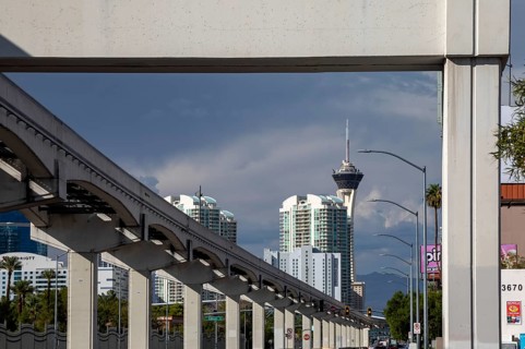 Las Vegas, Nevada, The Las Vegas Monorail, which carries passengers to most of the hotel-casinos on