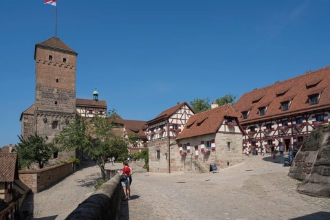 Heidenturm, Burghof, Kaiserburg, Nürnberger Burg, Nuremberg, Middle Franconia, Franconia, Bavaria,