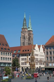 Pedestrian zone, Königstraße, Hauptmarkt, Schöner Brunnen, Altstadt, Nuremberg, Middle Franconia,