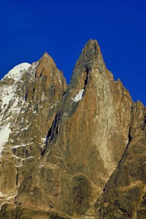 Aiguille du Dru in the evening light, Chamonix-Mont-Blanc, Haute-Savoie, France