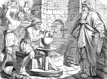 Go down to the potter's house, Jeremiah with the potters, The Prophet Jeremiah, chapter 18, clay,
