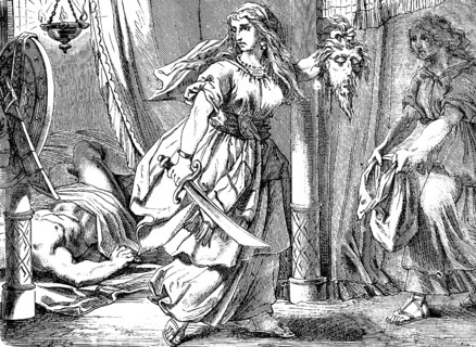Judith beheading Prince Holofernes, The Book of Judith, chapter 13, murder, heads, sword, night,