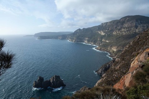 View of Shipstern Bluff. Cape Raoul, Tasman Peninsula, Tasmania, Australia