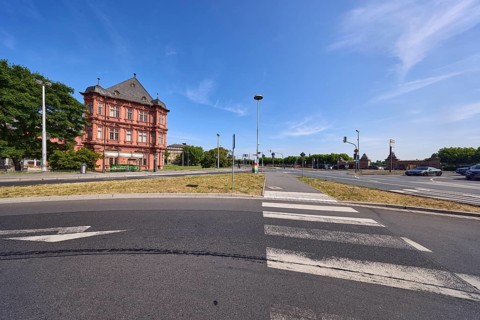 Electoral Palace, historic building, German Renaissance style, pedestrian crossing, roads, zebra