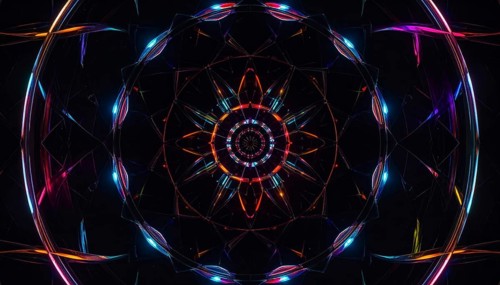 Abstract background of slightly unfocused multicolored glass lenses spinning and rotating,