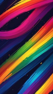 Abstract digital art featuring vibrant, intersecting neon lines creating a geometric pattern,