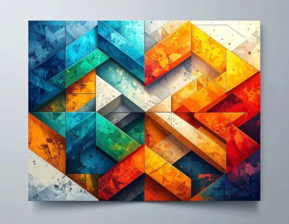 Abstract modern template, geometric effect stylized as mosaic tile, vibrant colorful business