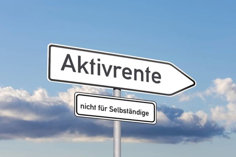 (Photo montage) Directional arrow with the inscription ACTIVE RENT, underneath a sign saying NOT