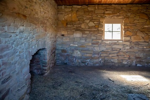 Rock Springs, Wyoming - The interior of the Point of Rocks Stagecoach Station, built in 1862 on the