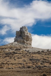 Midwest, Wyoming - Teapot Rock, for which Teapot Dome was named. The Teapot Dome oil field, and two