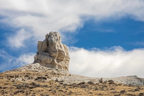 Midwest, Wyoming - Teapot Rock, for which Teapot Dome was named. The Teapot Dome oil field, and two