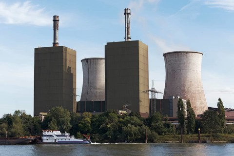 Huckiingen power plant, gas power plant of Hüttenwerke Krupp Mannesmann, HKM, Duisburg, Ruhr area,