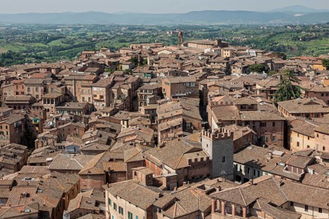 View over the rooftops of Siena, Tuscany, Italy