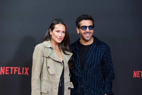 Jessica Riso and Elyas M'Barek at the premiere of the Netflix film Babo at the Astor Film Lounge
