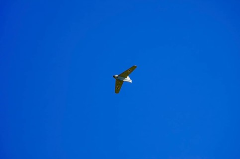 A replica of a Messerschmitt Me 163, a so-called powerhouse, during a flight demonstration at the