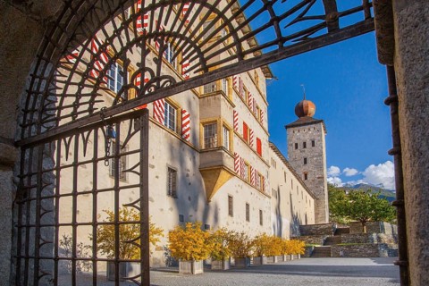 Stockalper Palace in the Old Town, Brig, Rhone Valley, Valais, Switzerland