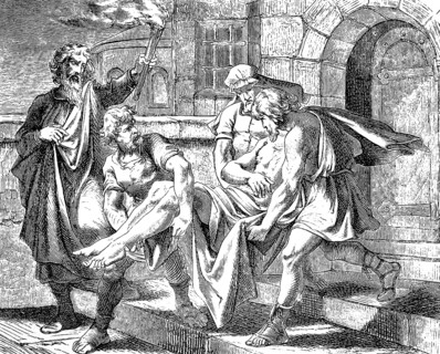 The disciples of John make their beheaded master, Gospel of Mark, chapter 6, order, king, oath,