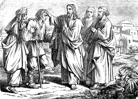 Jesus heals a blind man, Gospel of Mark, chapter 10, Jerusalem, city gate, request, healing, lay