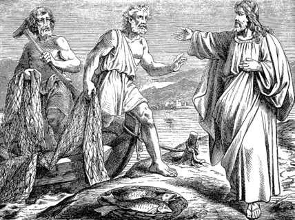 Jesus punishes Peter and Andrew, Galilean Sea, Sea of Galilee, Gospel of Mark, chapter 1,