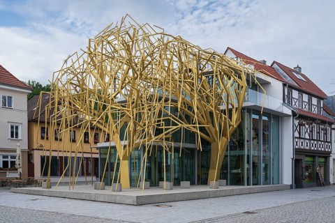 Archive of the Future, architectural art object by architect Peter Haimerl, Deutsche Korbstadt,