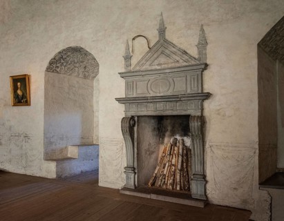 Fireplace in Kalmar Castle, Småland, Sweden, Scandinavia