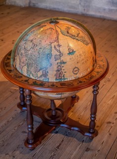 Interior of Kalmar Castle: Globe in Queen Gunilla Bielke's state room when she and her husband