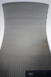 Demolition of the 160m high cooling towers of the disused Gundremmingen nuclear power plant (AKW