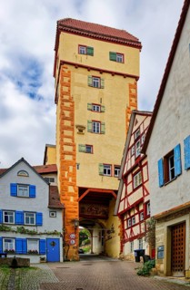 Kalkweiler Tor, city gate with tower, built in the early 14th century, Rottenburg am Neckar,