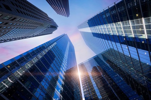 Toronto financial district skyline panorama with luxury condos and financial offices