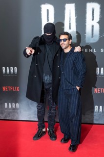 Aykut Anhan aka arrest warrant and Elyas M'Barek at the premiere of the Netflix film Babo in the