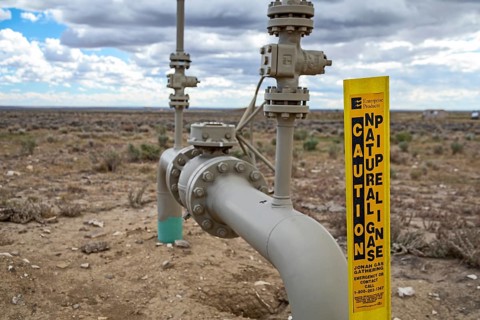 Pinedale, Wyoming - Natural gas pipeline equipment in the Jonah Natural Gas Field